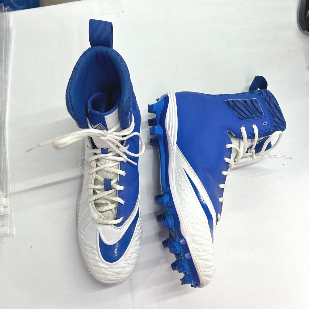 Nike Force Savage Varsity Football Cleats 11 Blue White High Top Athletic Sports